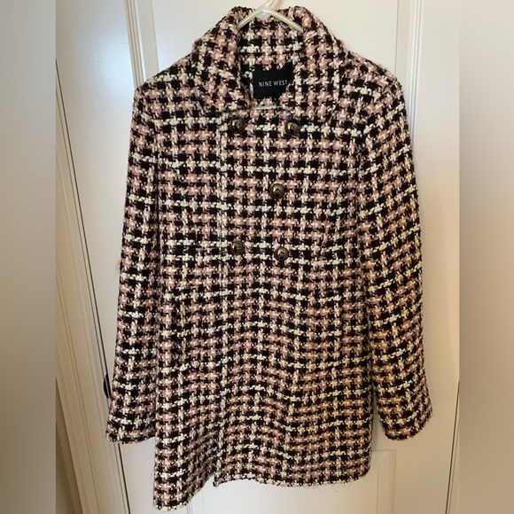 Nine West Jackets & Blazers - SALE!! Reduced to $25 Nine West Coat Black Pink Plaid.